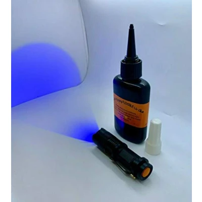 Image of 50 Gram Flexible Fly Tying UV Glue Resin, Zoomable Torch, Fishing