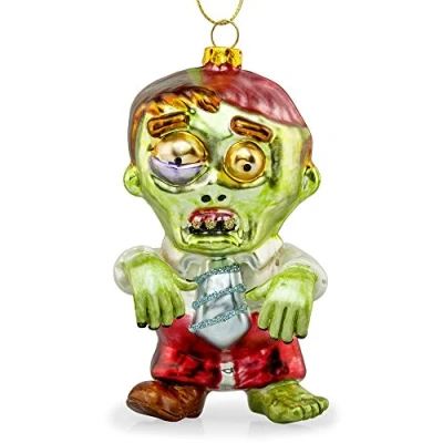 Image of Zac the Zombie Glass Bauble Novelty Horror Christmas Tree Decoration