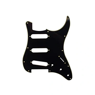 Image of Alnicov SSS 11 Hole Strat Electric Guitar Pickguard for Standard Stratocaster Style Parts,3Ply Black
