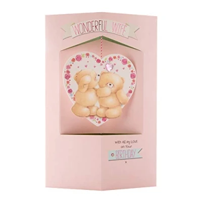Image of Hallmark Birthday Card for Wife 3D Forever Friends Design