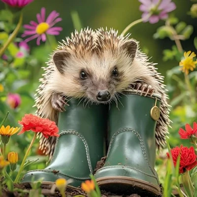 Image of Birthday/Blank Greeting Card for Him/Her Male/Female Hedgehog Photographic Design General Suitable Any Occasion Made in the UK Eco Friendly