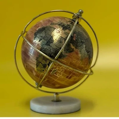 Image of EXERZ 13cm Decorative Globe, Handcrafted Globe (13cm Marbel Base)