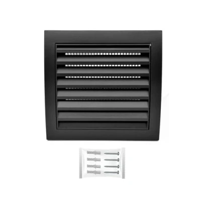 Image of H&amp;C VENT Ventilation Grille 6 x inch 150 mm Anthracite Exhaust Cover with Insect Protection HVAC Duct Cap ABS Cooker Hood Pipe Square Air Supply System Element ASIN: B09JKW4SHS, Black