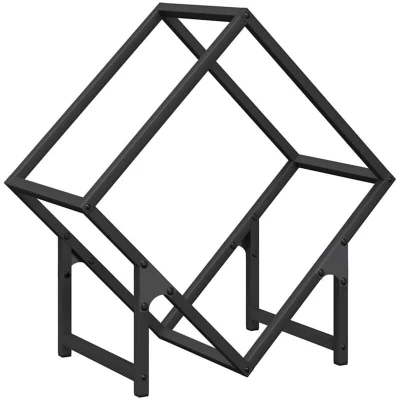 Image of vidaXL Firewood Rack Black 50x25x50 cm Cold rolled steel