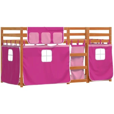 Image of vidaXL Bunk Bed without Mattress Pink 75x190 cm Small Single Solid Wood Pine
