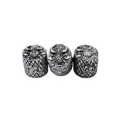 Image of Guyker 3Pcs Guitar Bass Knobs with 6mm Dia. Shaft Pots Savage Pirates Surface Retro Style Tone Volume Control Potentiometer Knob Replacement for Electric (CKB009, Antique Silver)