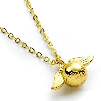 Image of Harry Potter Golden Snitch Gold Tone Necklace