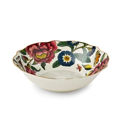 Image of Spode Creatures of Curiosity Serving Bowl 23.5cm White Fine China with 22ct Gold