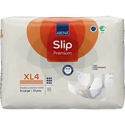 Image of ABENA Slip Premium All In One Incontinence Pads For Men &amp; Women, Eco Labelled Womens Pads, Mens XL 4, 110 170cm Waist, 4000ml Absorbency, 12PK