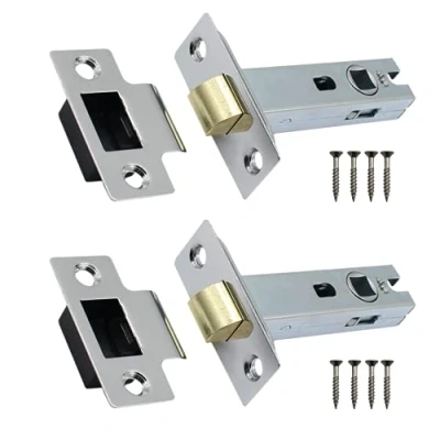 Image of Tubular Latches Mortice Door Latch Polished Chrome 3 Inch / 78mm Pack of 2