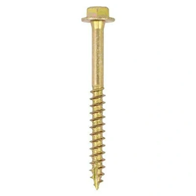 Image of TIMCO Advanced Coach Screw Hex Flange Head Slash Point Yellow 10.0 x 60 Box of 50 (1060SCSY)