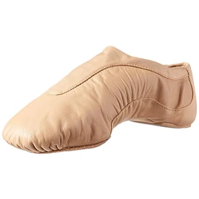 Image of Bloch Dance Women&#039;s Pulse Leather and Neoprene Split Sole Jazz Shoe, Tan, 5 UK