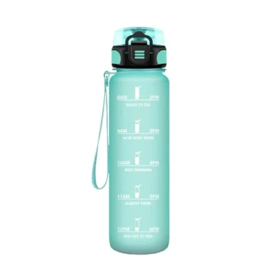 Image of HoneyHolly Sports Water Bottle, 500 ml, Leak Proof Plastic, Suitable for Carbonated Drinks, Bottle Bicycle, Children, School, Fitness, Yoga, Blue Green
