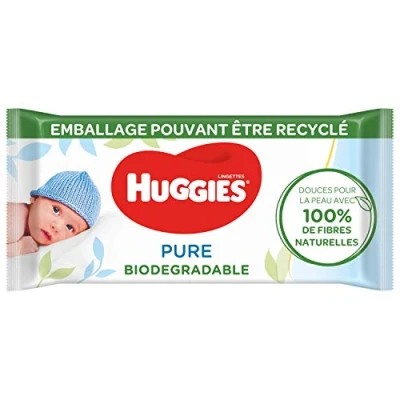 Image of Huggies Pure Biodegradable Baby Wipes 56 Pieces