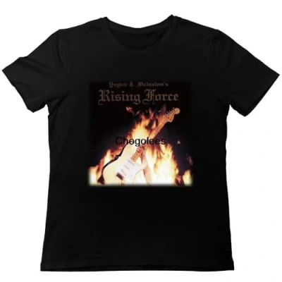 Image of Men s Yngwie Malmsteen Rising Force Fashion Custom T Shirt Black XXL