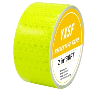 Image of YXSF Yellow Fluorescent Reflective Tape,5 CMx10 M Reflector Tape Strips,High Visibility Outdoor Waterproof Self Adhesive for vehicles Bikes Cars Ships Motorcycles…