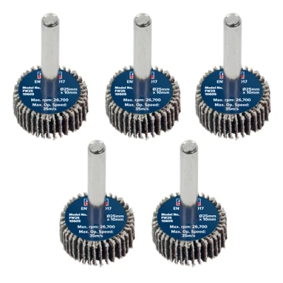 Image of Sealey Abrasive Flap Wheel Ø25 x 10mm Ø6mm Shaft 60Grit Pack of 5