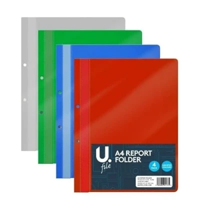 Image of A4 Plastic Project Report Files FOLDERS 2 Prong 5 Colours Free P&amp;P