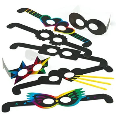 Image of Baker Ross ET606 Scratch Art Glasses (Pack of 12), Black, 1.0 cm*43.0 cm*12.0 cm