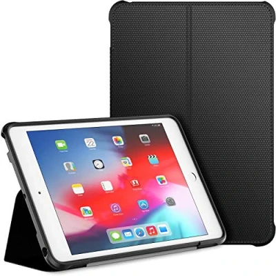 Image of JETech Case for iPad mini 5 and 4 (2019/2015 Model, 5th/4th Generation), Double fold Stand with Shockproof TPU Back Cover, Auto Wake/Sleep (Black)
