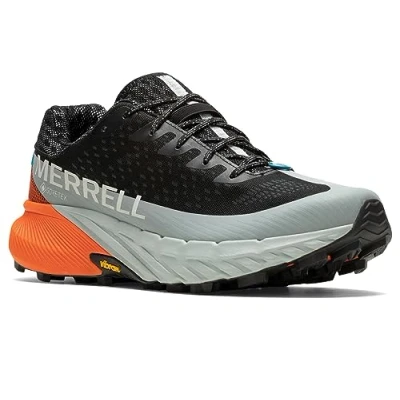 Image of Merrell Agility PEAK 5 GTX Trail running shoes, Men&#039;s, Size: 9, Black/tangerine Textile/synthetics