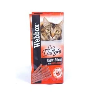 Image of Webbox Cats Delight Tasty Sticks with Beef and Rabbit 6 Deal of 4 (24 Total)