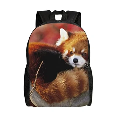 Image of AABSTBFM Red Panda Lightweight School Backpack Classic College Rucksack Bags 15 Inch Laptop Daypack For Girls Boys