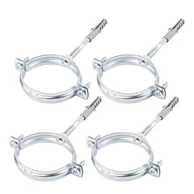 Image of (Pack of 4 pcs) Metal Pipe Brackets Clips Clamps for Ø 75 80 mm Pipes (4)