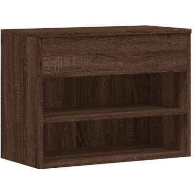 Image of vidaXL Shoe Bench Brown Oak 60x30x45 cm Engineered Wood