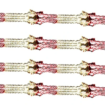 Image of Widdle Gifts Ltd Pack 4 Foil 30cm x 2.7M Garland Christmas Ceiling Decorations Red/Gold