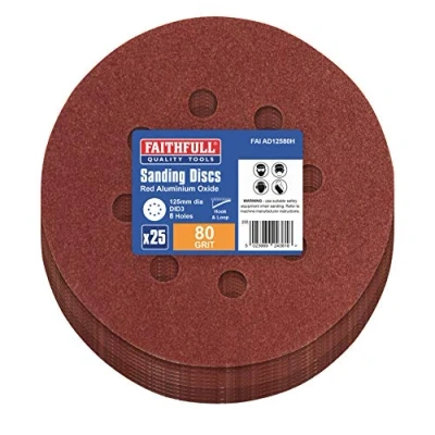 Image of Faithfull AD12580H Aluminium Oxide Disc DID3 Holed 125mm x 80g (Pack of 25)