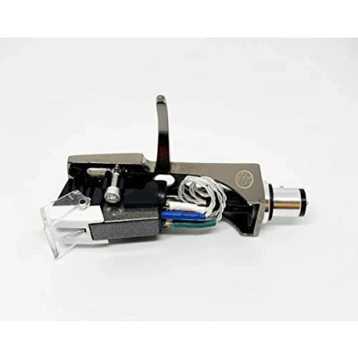 Image of Cartridge and Stylus, needle Titanium Headshell with mounting bolts for Technics SL D1, D1K, D2, D202, D205, D2K, 1400, 1401, 1410, 1500, 1510, Q202, Q2K, Q3