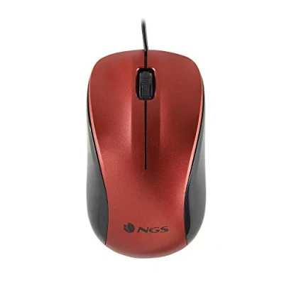 Image of NGS CREW Red 1200dpi Optical Mouse with USB Wire, for Computer or Laptop 2 Boutons, Ambidextrous,
