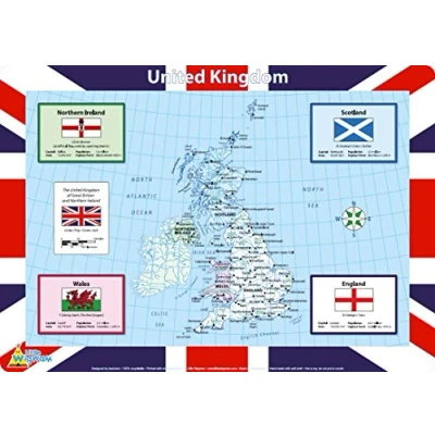 Image of Little Wigwam United Kingdom UK Map Placemat Multicolour