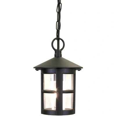 Image of Hereford 1 Light Outdoor Ceiling Lantern Black IP43, E27