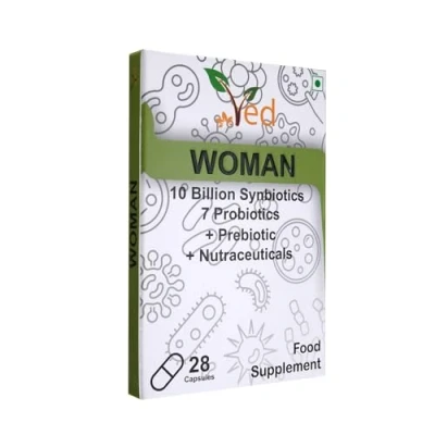 Image of VED Woman Complex Probiotics and Prebiotics 10 Billion CFU 20 Live Bacterial Cultures 28 Probiotic Capsules for Lactobacillus crispatus days Supply.