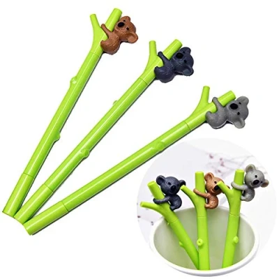 Image of JKJF Cute Koala Ballpoint Gel Pens Office School Student Stationery Kids Gift Writing Supplies, 0.5mm Fine Point Black Ink, 6 Pcs