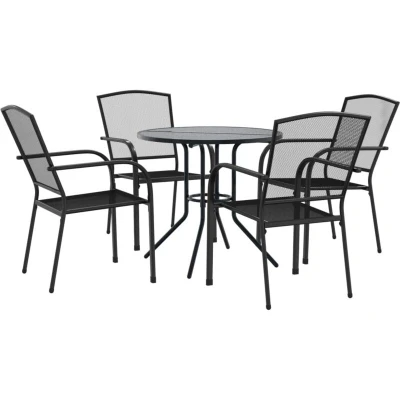 Image of Vidaxl Stackable Garden Chair Set 5 pcs Anthracite Powder coated Steel