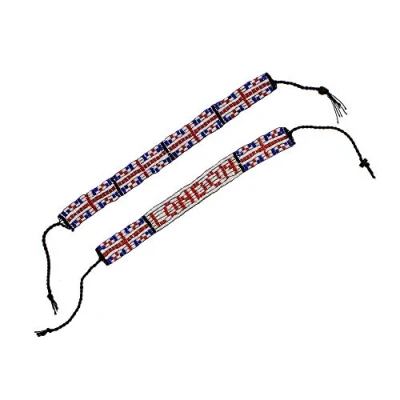 Image of Zac&#039;s Alter Ego Set of 2 Assorted Designs Union Jack Beaded Bracelets