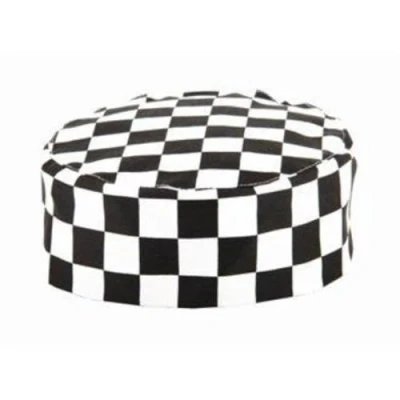 Image of Whites Chefs Clothing A161 Skull Cap, Big Check, Black/White