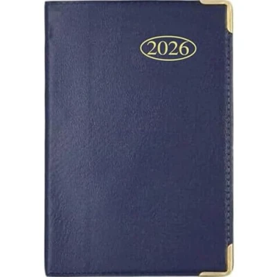 Image of 2025 POCKET DIARY Week To A View Soft Vinyl Cover Black Blue or Red (Blue)