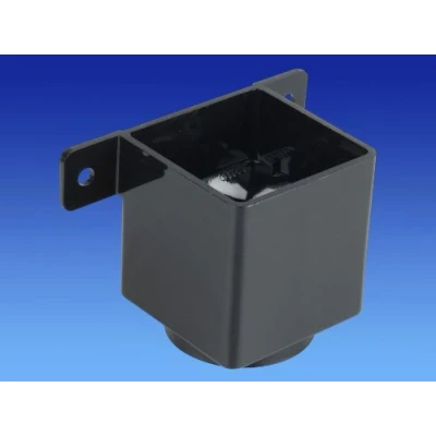 Image of Wavin OSMA 4T823 Black Pipe Connector and Bracket for 61mm Square downpipe