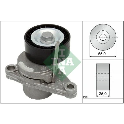 Image of 1611425280, 1636996080, 5751C3, 5751G7, 9652073680 Tensioner Lever, v ribbed belt INA 534 0250 10 65mm 25mm PEUGEOT: 308 I Hatchback, 207 Hatchback