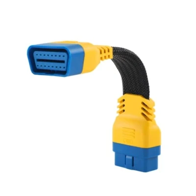 Image of PLAYOCCAR OBD II Extension Cable 16 Pin Male to Female Adapter, OBD2 Extender Cord for Automotive Diagnostic Scan Tool with Nylon Protection (20cm/7.87inch)