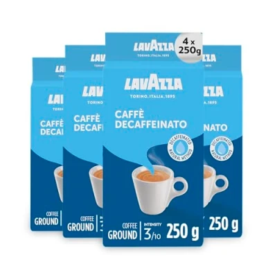 Image of Lavazza Dek Decaffeinated Natural Method Ground Coffee 250g (Pack of 4)