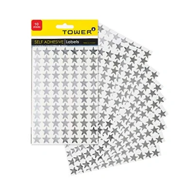Image of Tower Silver Star Reward Stickers, 840 Stickers in 14mm Diameter Used for Scrapbooking, Decoration and Charts