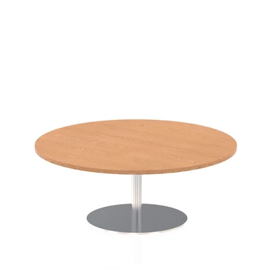 Image of Italia 1200mm Poseur Round Table Oak Top 475mm High Leg