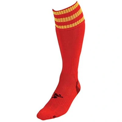 Image of PT 3 Stripe Pro Football Socks LBoys Red/Yellow