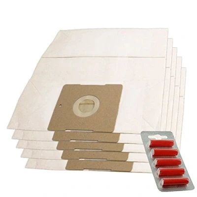 Image of SPARES2GO Paper Dust Bags for Truvox Valet Tub Vac Vacuum Cleaner (Pack of 5 + Fresheners)