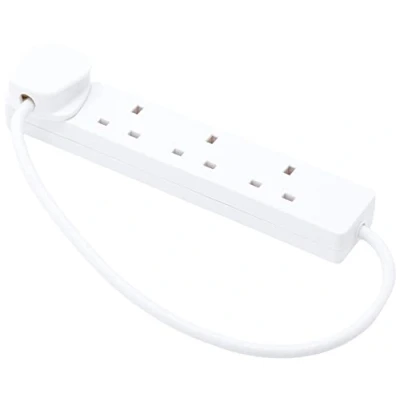 Image of PRO ELEC PELB1901 4 Gang Extension Lead 0.5m, White